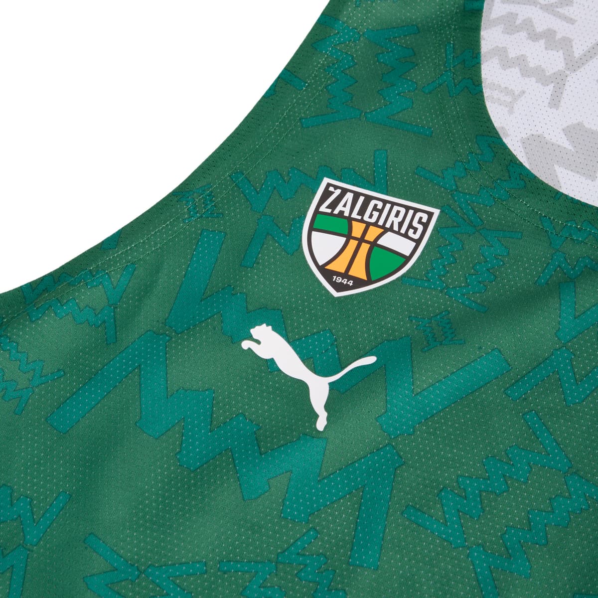 PUMA BC Zalgiris Kaunas omkeerbaar basketbalshirt voor Heren, Wit, Maat XL thumbnail 3
