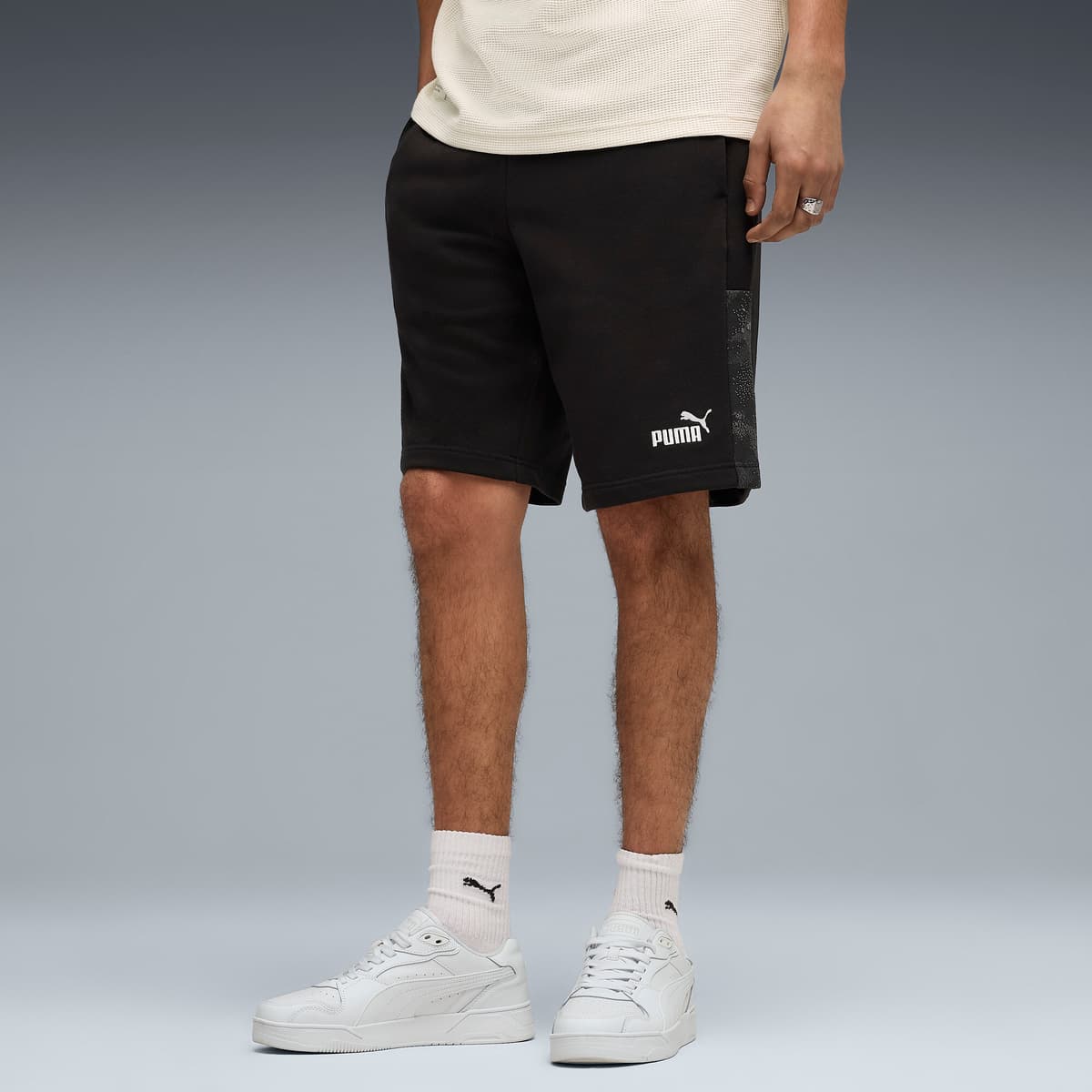 PUMA Essentials camouflageshort voor Heren, Zwart, Maat M