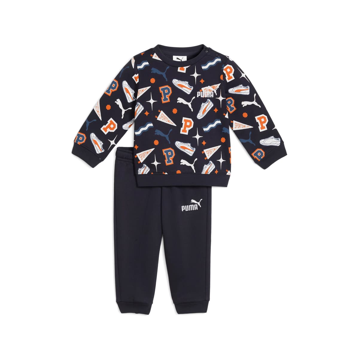 PUMA Minicats set met ronde hals, Blauw, Maat 6-9M