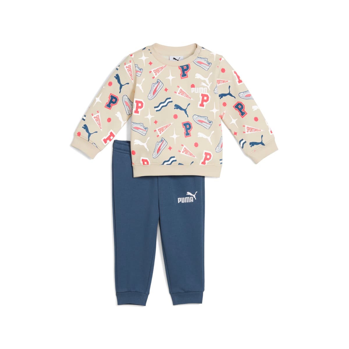 PUMA Minicats set met ronde hals, Maat 3-4Y