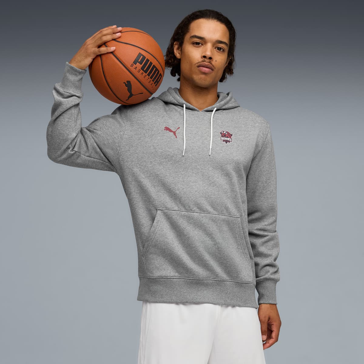 PUMA Saski Baskonia Fanwear basketbalhoodie voor Heren, Grijs, Maat L thumbnail 4