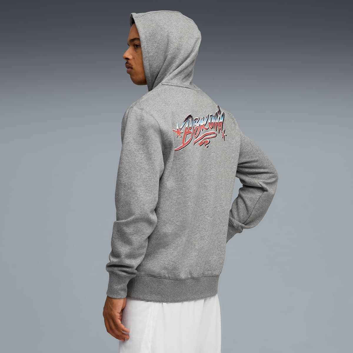 PUMA Saski Baskonia Fanwear basketbalhoodie voor Heren, Grijs, Maat L thumbnail 3