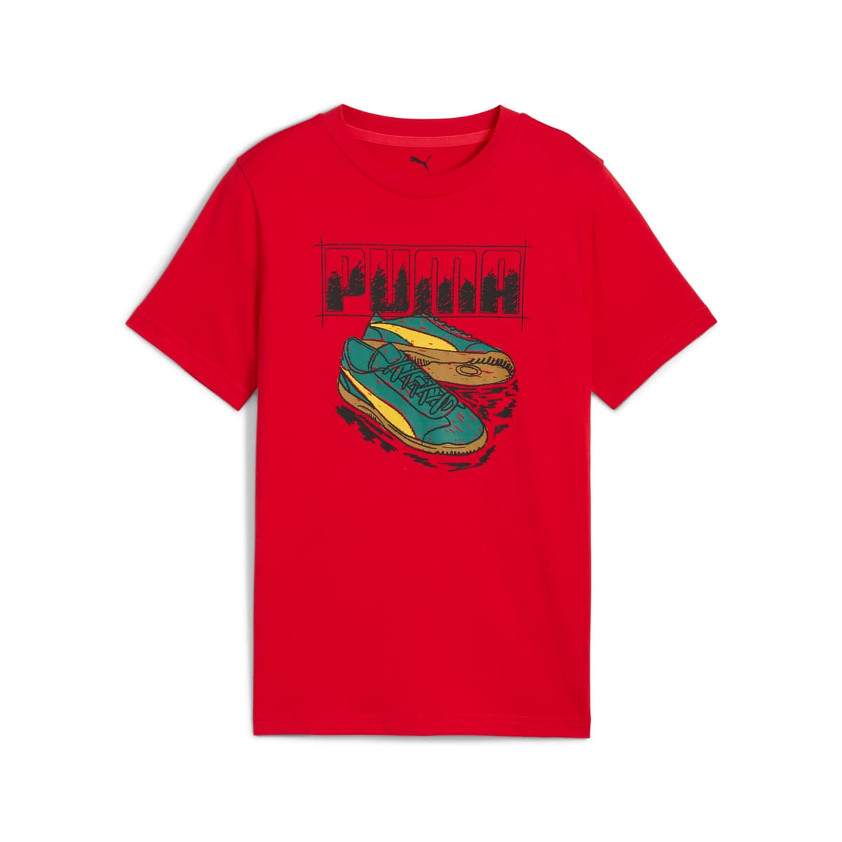 PUMA Graphic Sneaker T-shirt voor Heren, Rood, Maat 176