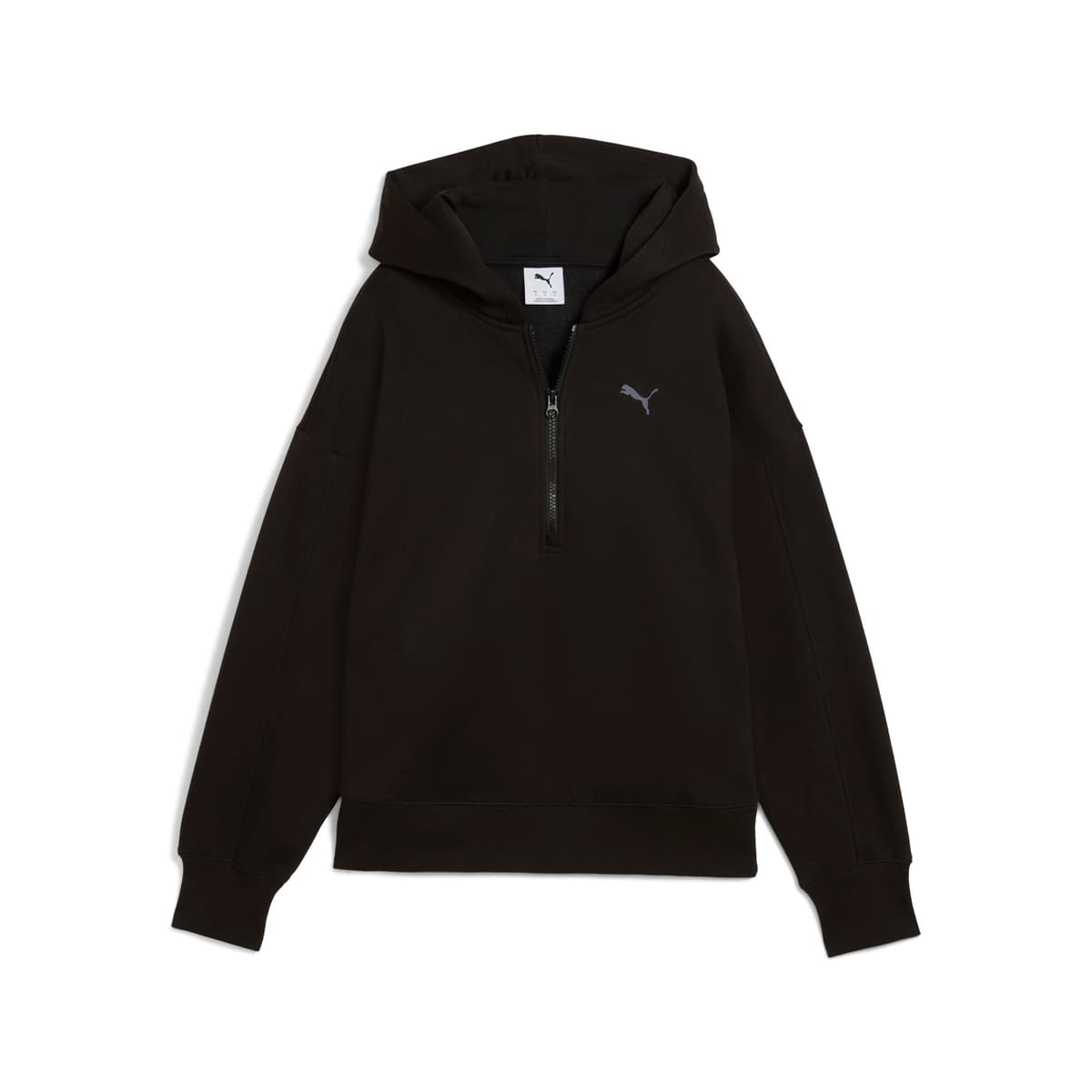 PUMA Hoodie met kwartrits voor Dames, Zwart, Maat XXS