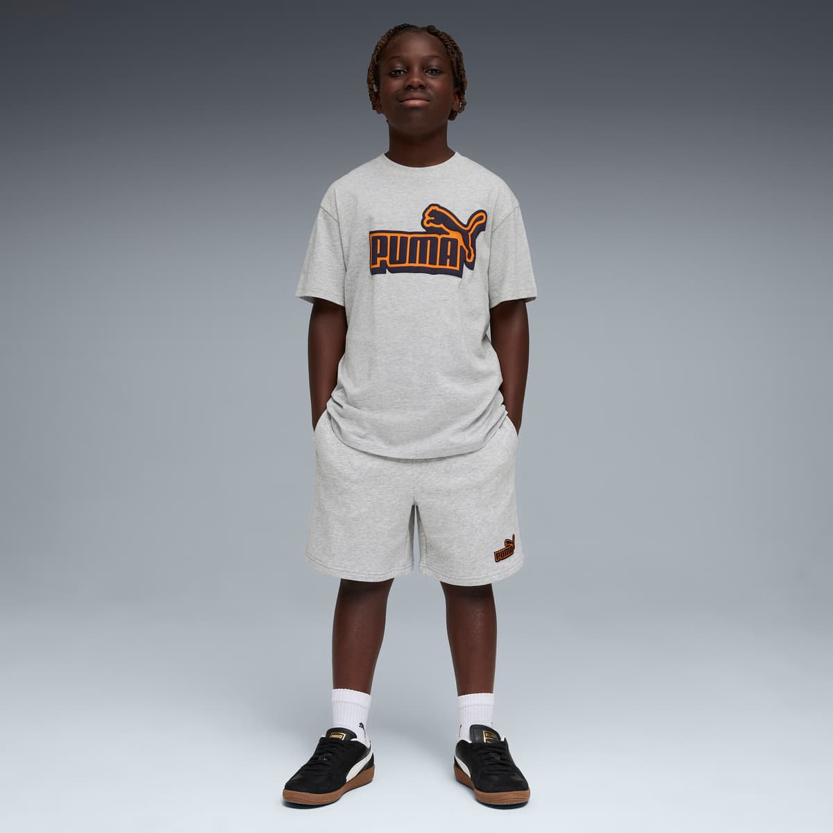 PUMA Essentials Logo Lab relaxed short voor Heren, Grijs, Maat 11-12Y thumbnail 2