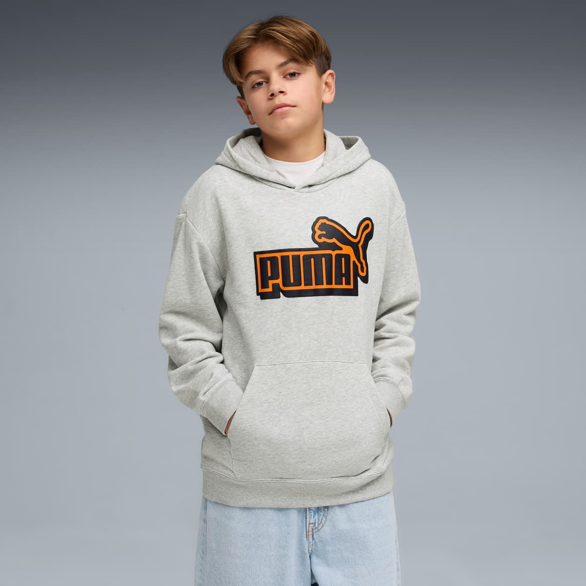 PUMA Essentials Logo Lab relaxte hoodie voor Heren, Grijs, Maat 13-14Y thumbnail 4