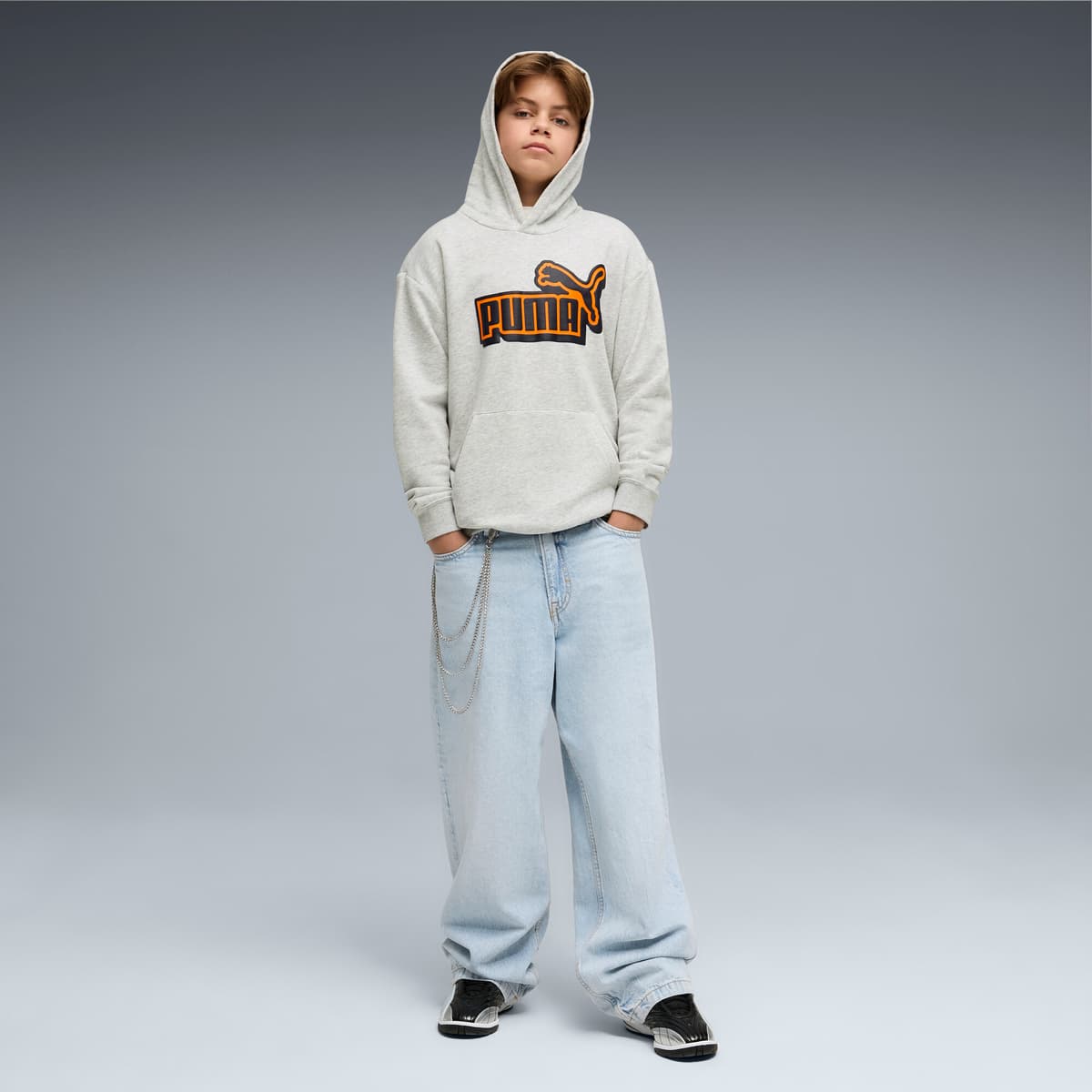 PUMA Essentials Logo Lab relaxte hoodie voor Heren, Grijs, Maat 13-14Y thumbnail 2