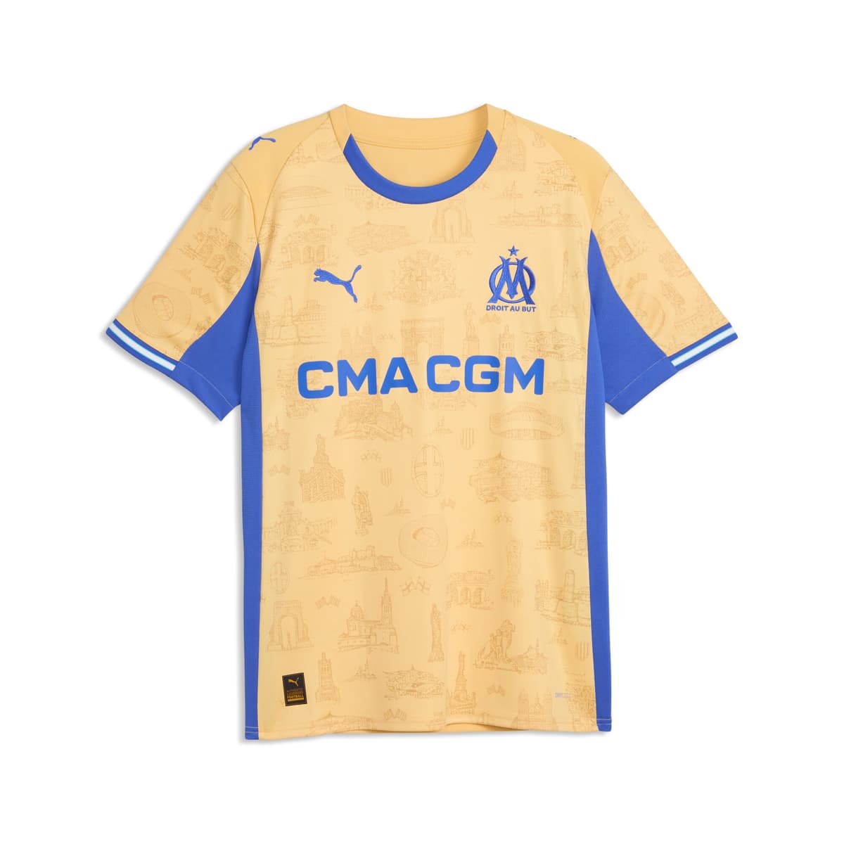 PUMA Olympique de Marseille Special Edition voetbalshirt voor Heren, Blauw/Goud, Maat XS