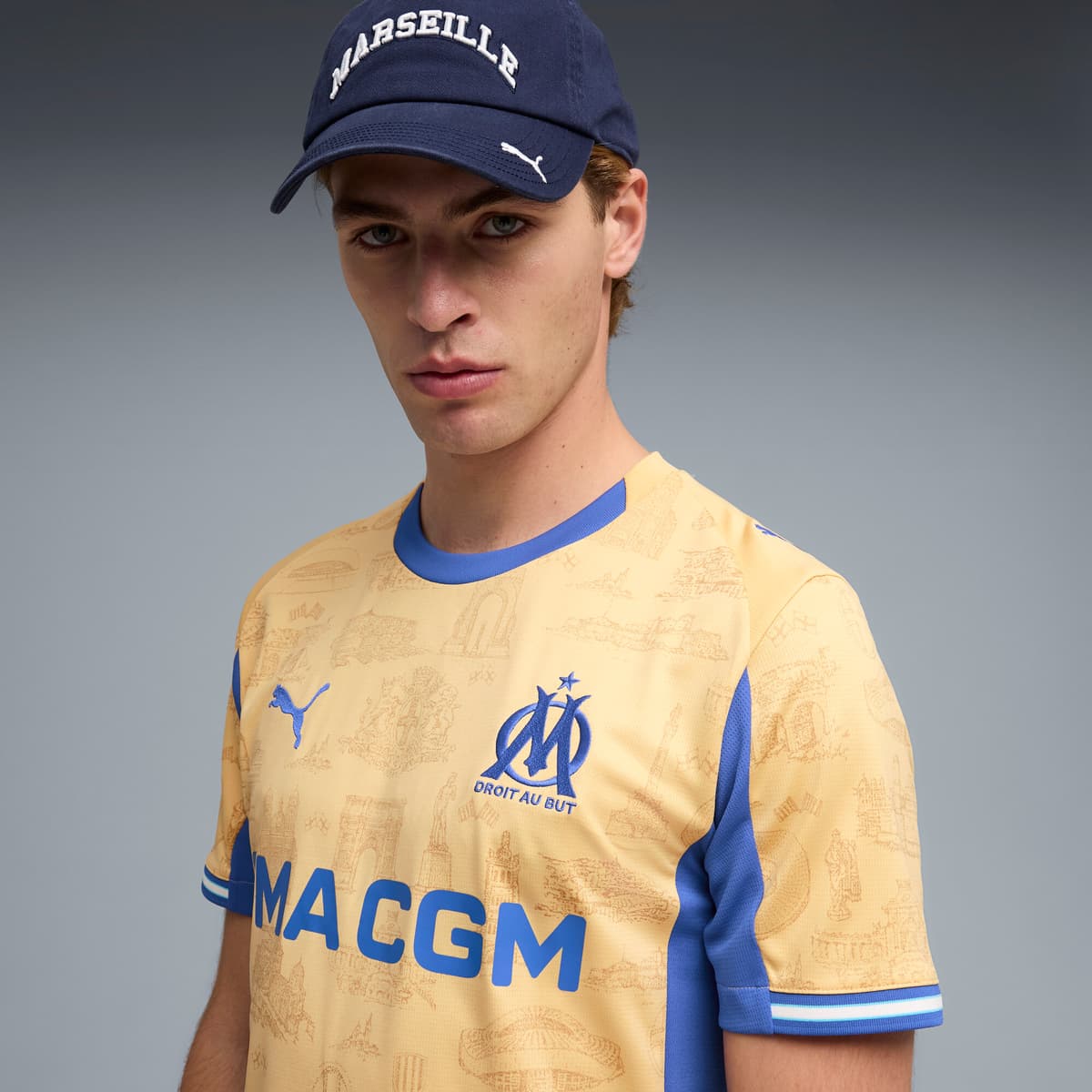 PUMA Olympique de Marseille Special Edition voetbalshirt voor Heren, Blauw/Goud, Maat XS thumbnail 5