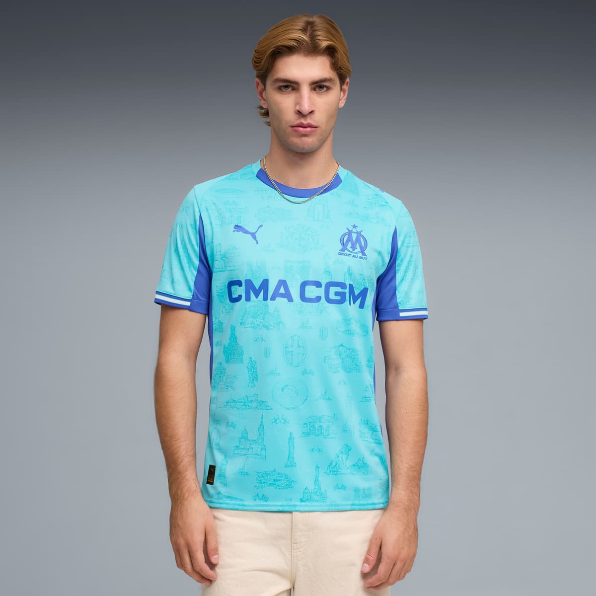 PUMA Olympique de Marseille Special Edition voetbalshirt voor Heren, Blauw, Maat M thumbnail 6