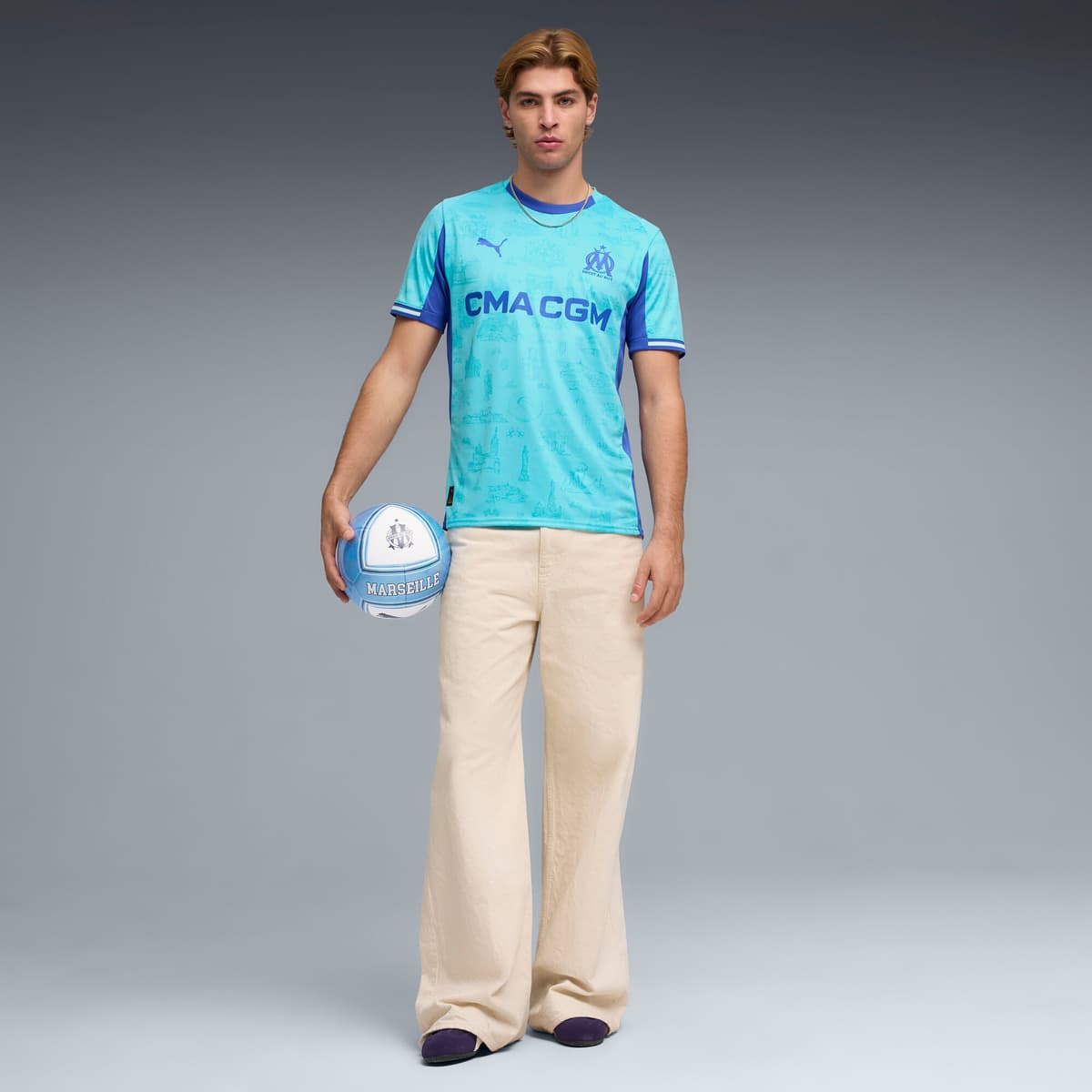 PUMA Olympique de Marseille Special Edition voetbalshirt voor Heren, Blauw, Maat M thumbnail 4