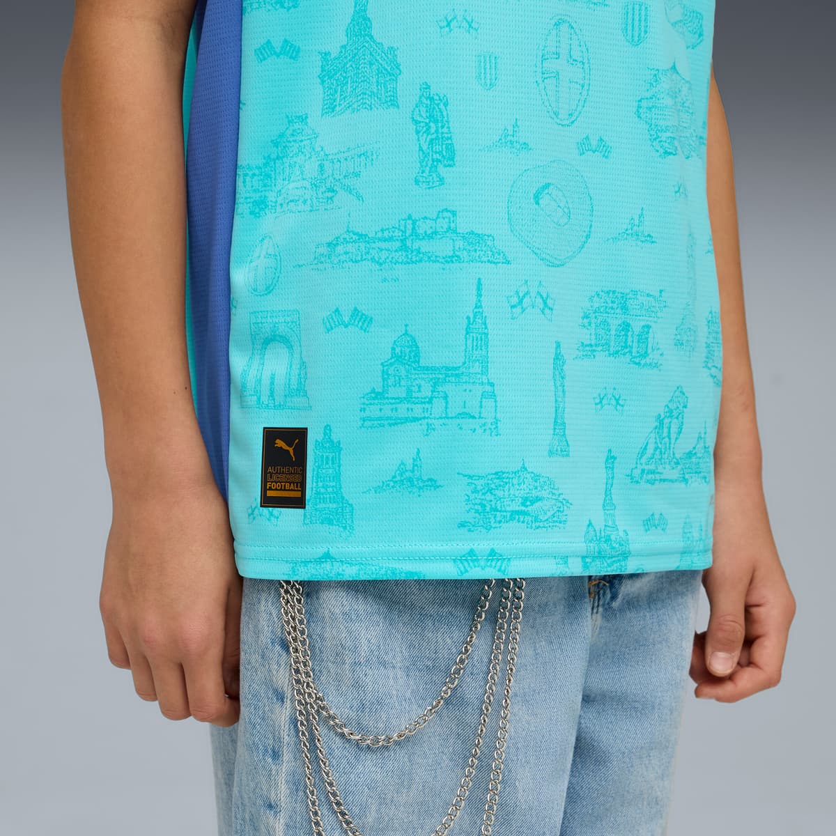 PUMA Olympique de Marseille Special Edition voetbalshirt, Blauw, Maat 7-8Y thumbnail 4