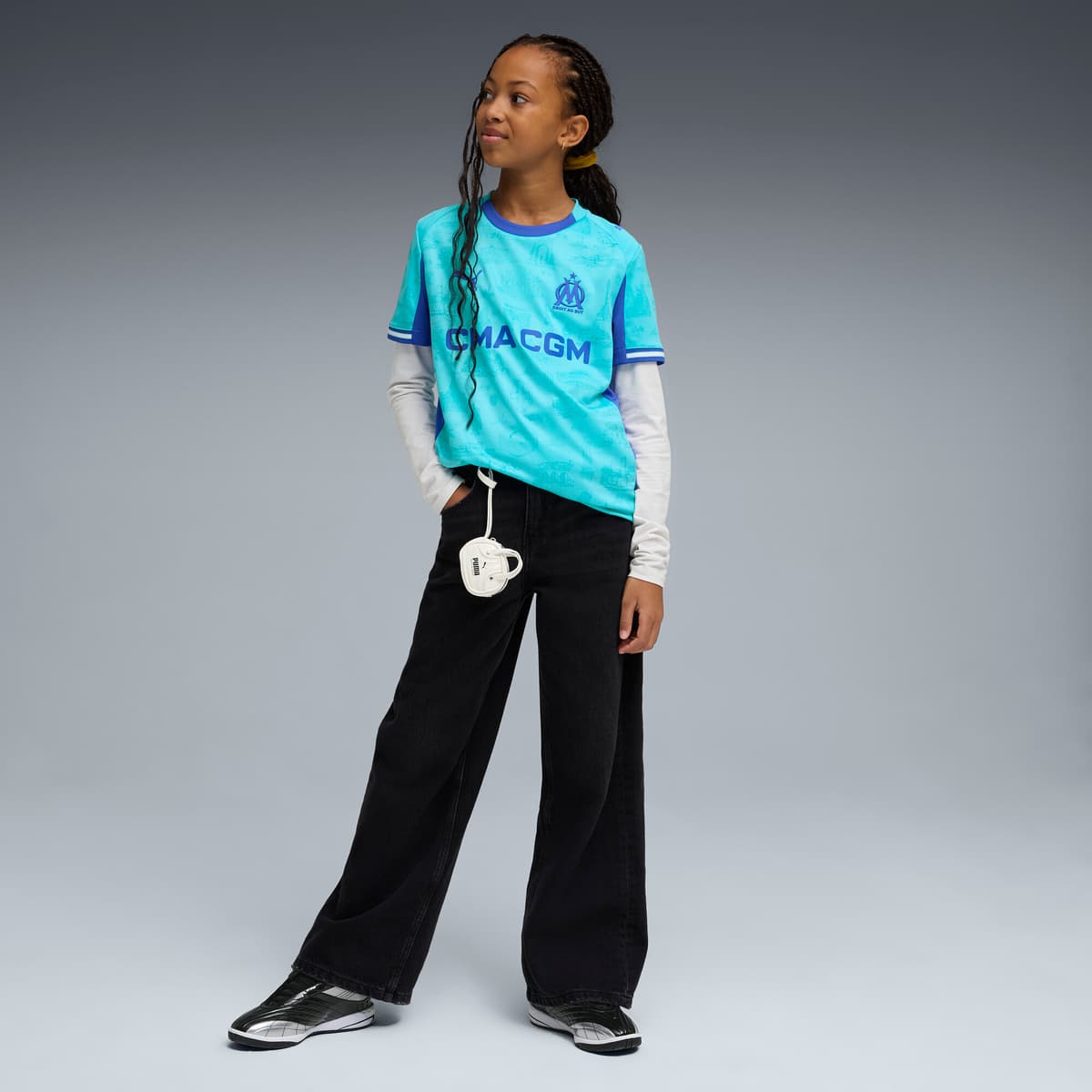 PUMA Olympique de Marseille Special Edition voetbalshirt, Blauw, Maat 7-8Y thumbnail 3