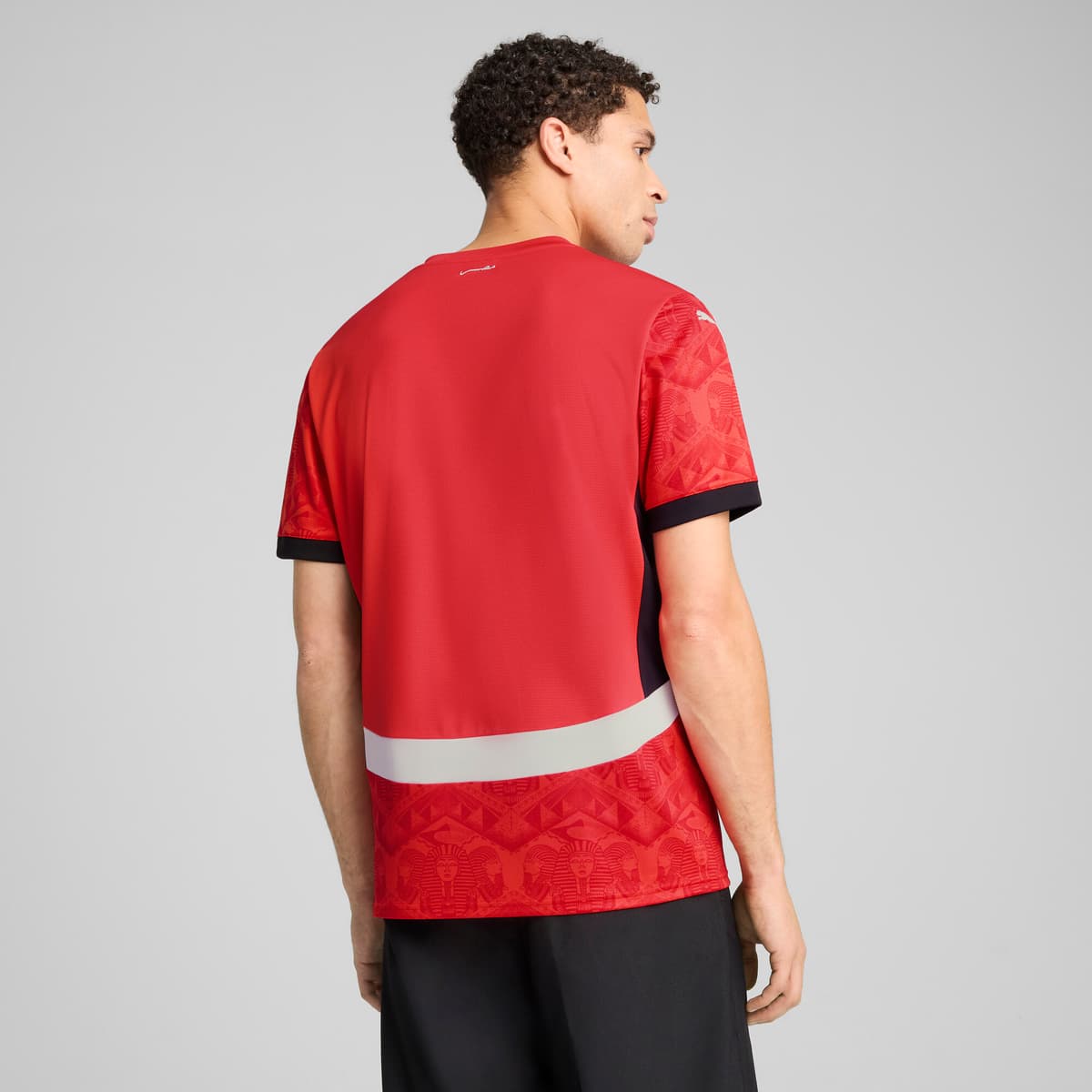 PUMA Egypte 2025 thuisshirt voor Heren, Zwart/Rood, Maat S thumbnail 5