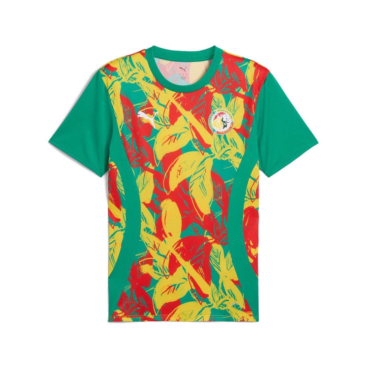 PUMA Senegal 2025 prematch-shirt voor Heren, Groen/Rood/Geel, Maat XXL