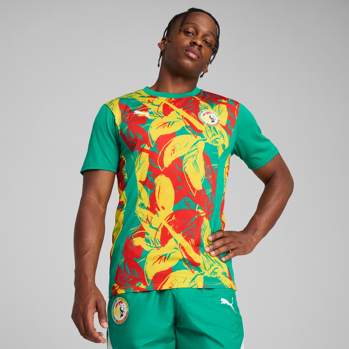 PUMA Senegal 2025 prematch-shirt voor Heren, Groen/Rood/Geel, Maat XXL thumbnail 6