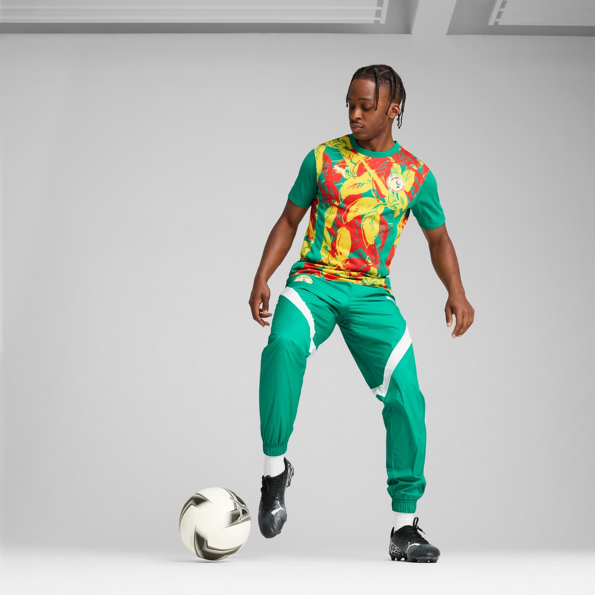 PUMA Senegal 2025 prematch-shirt voor Heren, Groen/Rood/Geel, Maat XXL thumbnail 4