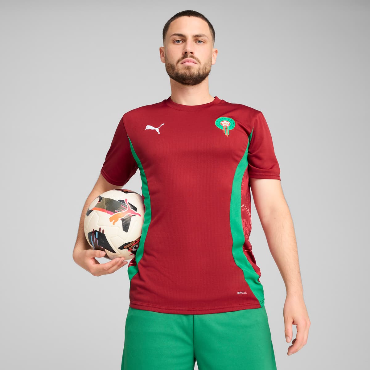 PUMA Marokko prematch-shirt voor Heren, Groen/Rood, Maat L thumbnail 6