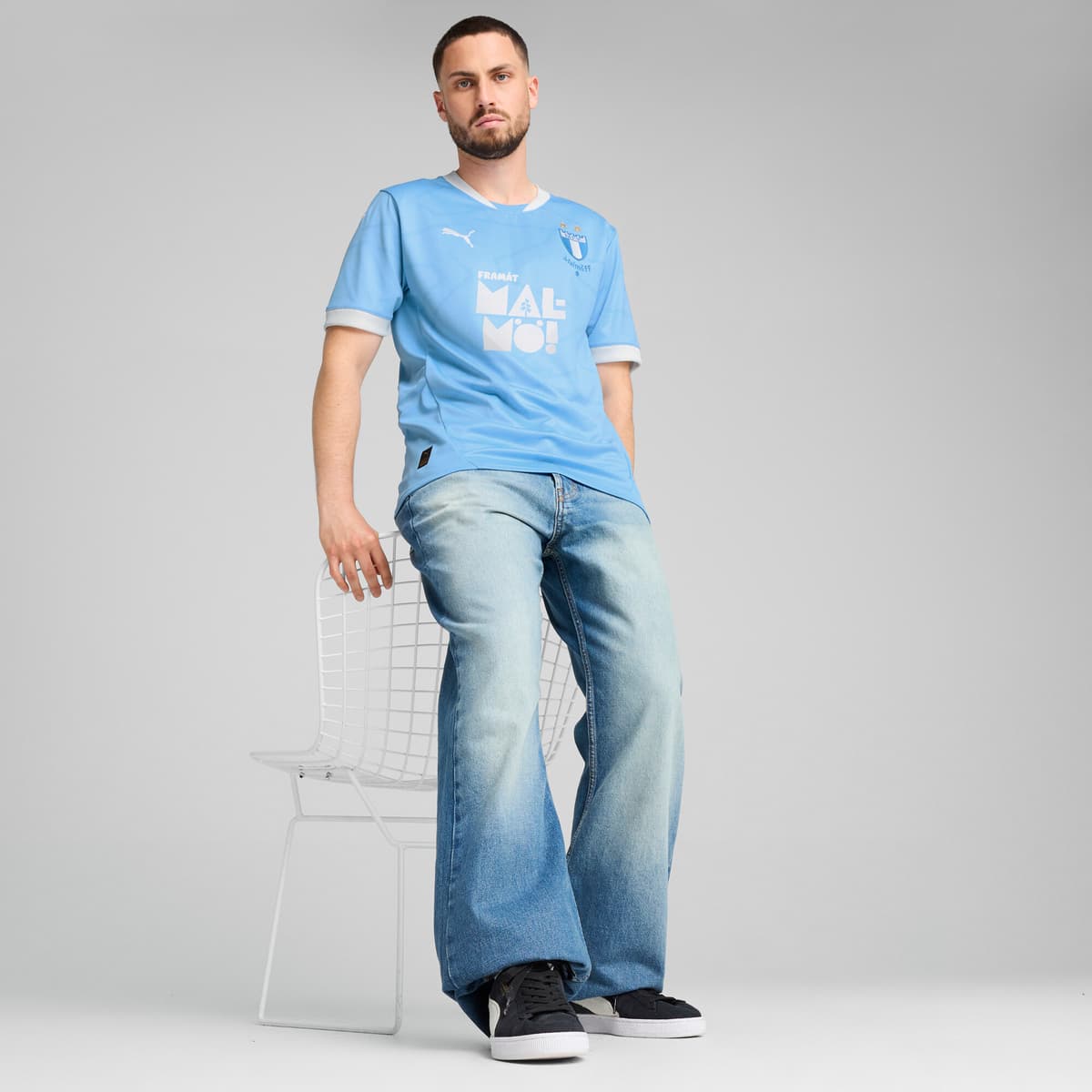 PUMA MalmÃ¶ FF thuisshirt voor Heren, Blauw/Wit, Maat S thumbnail 4