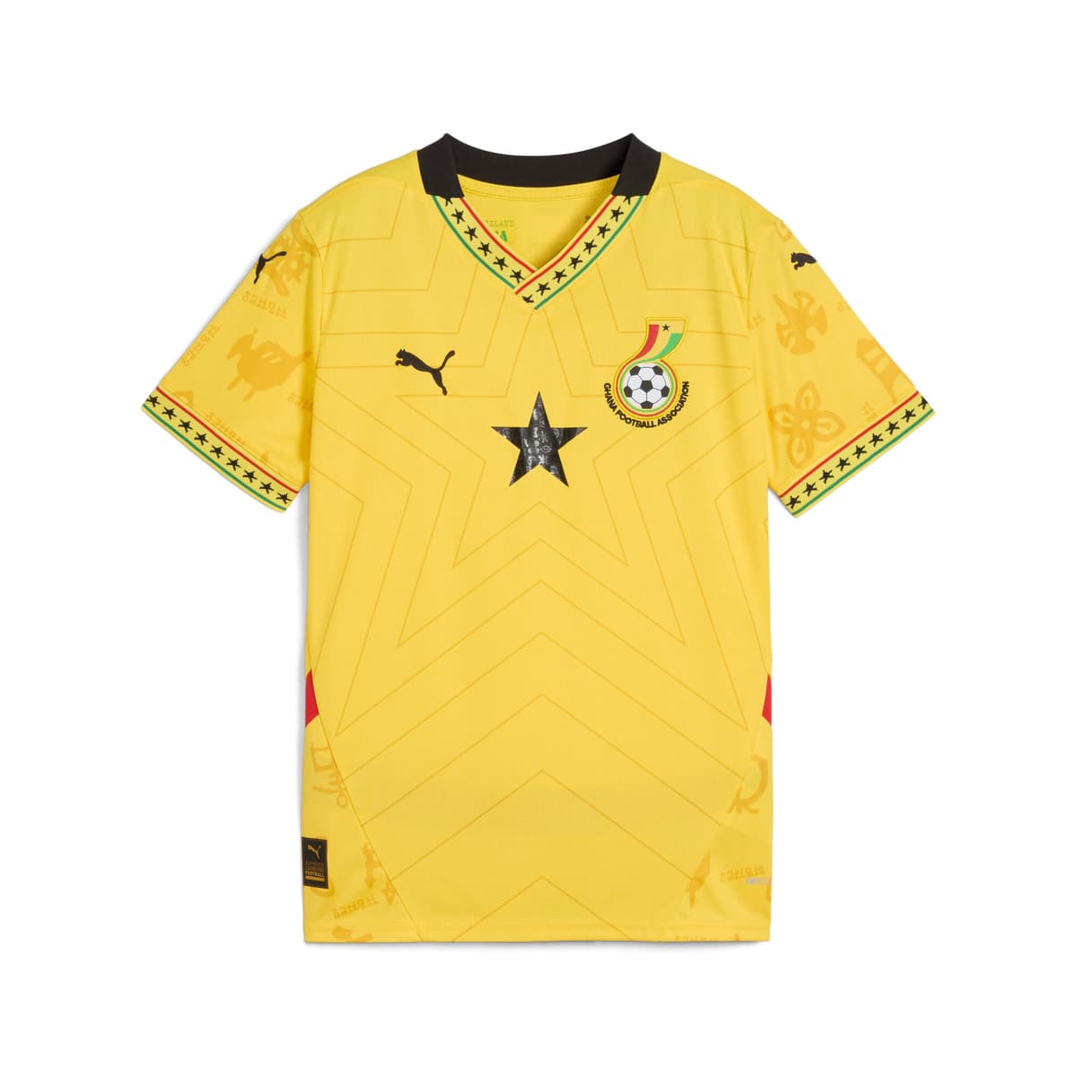 PUMA Ghana 2025 uitshirt, Zwart/Geel, Maat 5-6Y thumbnail 3