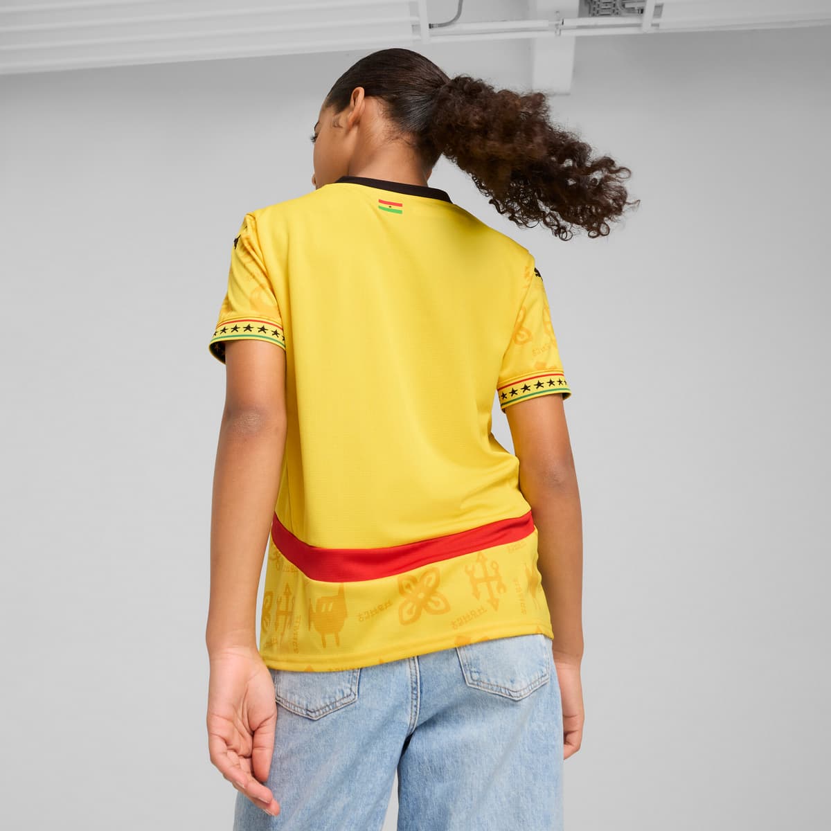 PUMA Ghana 2025 uitshirt, Zwart/Geel, Maat 5-6Y thumbnail 4