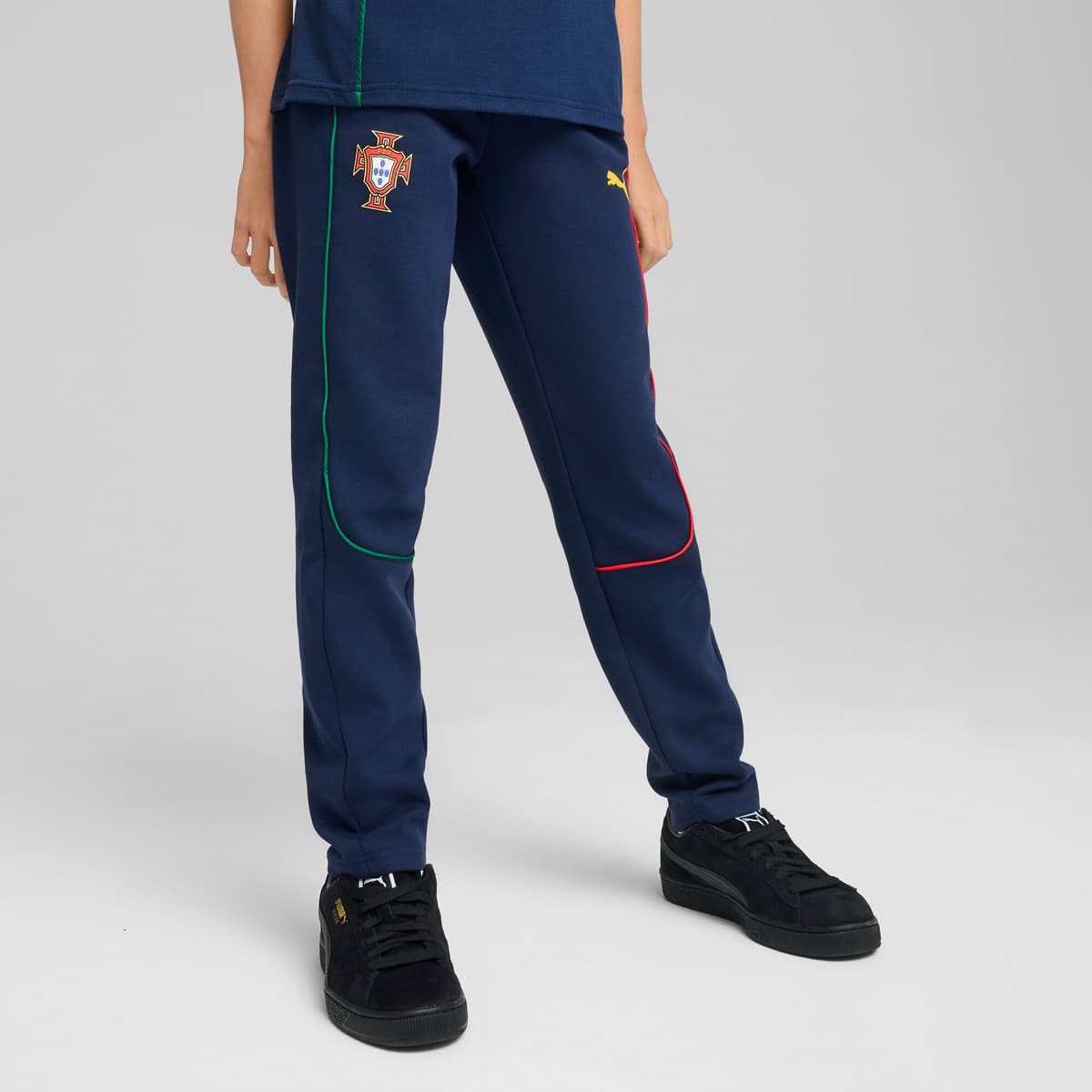 PUMA Portugal Casuals broek, Blauw/Geel, Maat 13-14Y