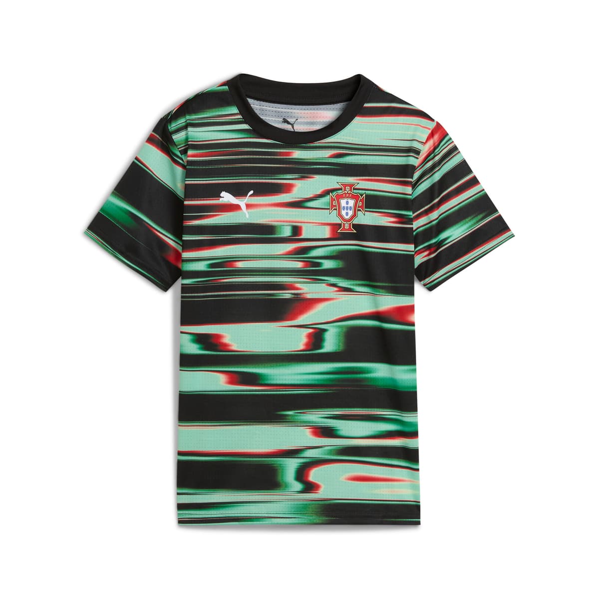 PUMA Portugal prematch-shirt, Zwart/Wit, Maat 6-7Y