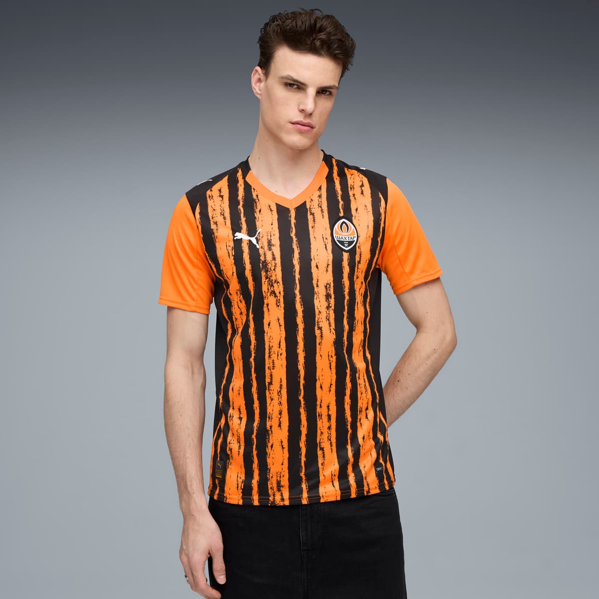 PUMA FC Shakhtar Donetsk 25/26 thuisshirt voor Heren, Zwart/Oranje, Maat XS thumbnail 6