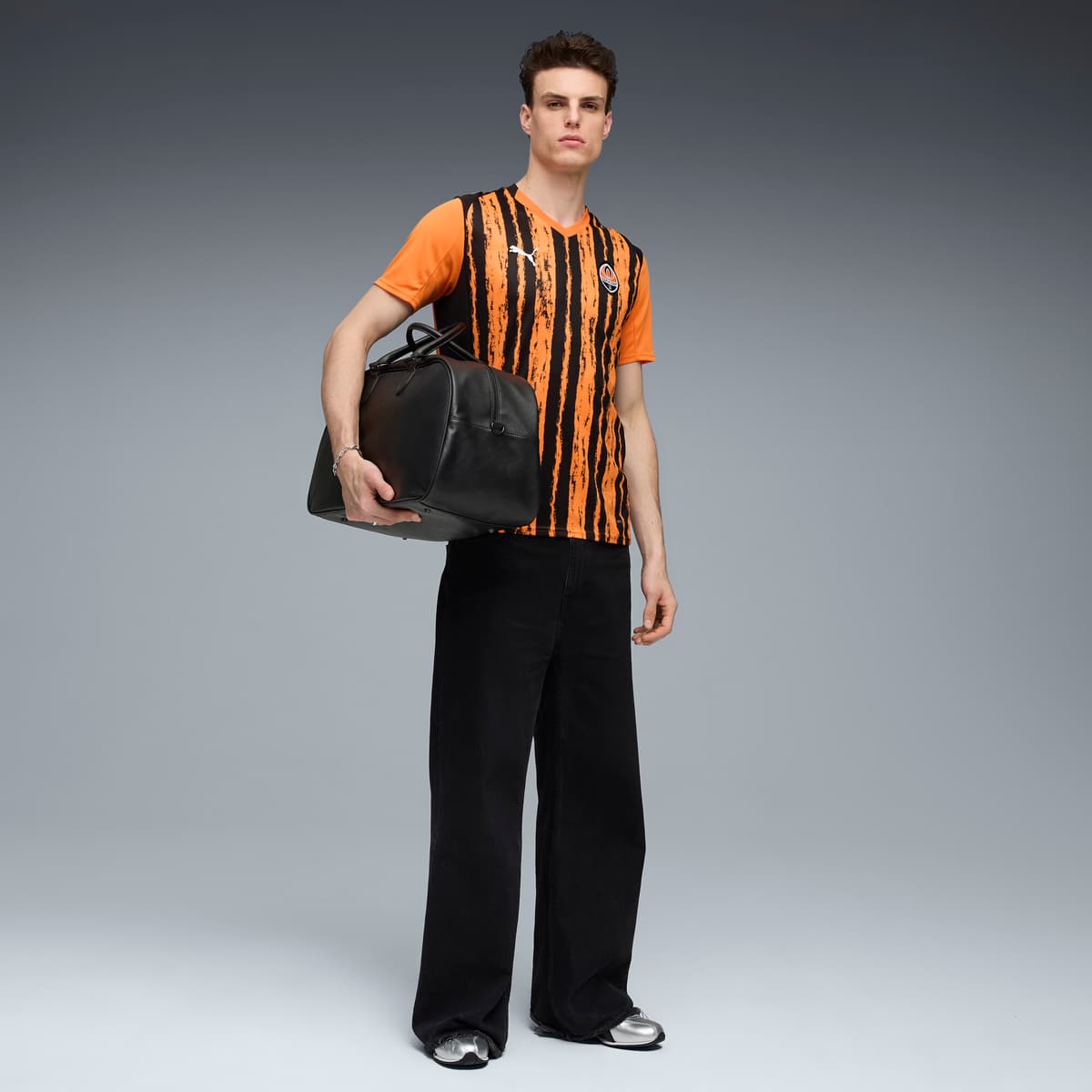 PUMA FC Shakhtar Donetsk 25/26 thuisshirt voor Heren, Zwart/Oranje, Maat XS thumbnail 4