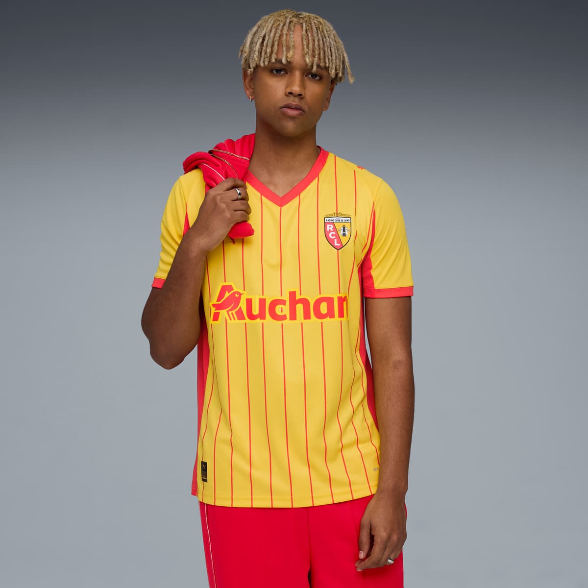 PUMA RC Lens 25/26 thuisshirt voor Heren, Rood/Geel, Maat S thumbnail 6