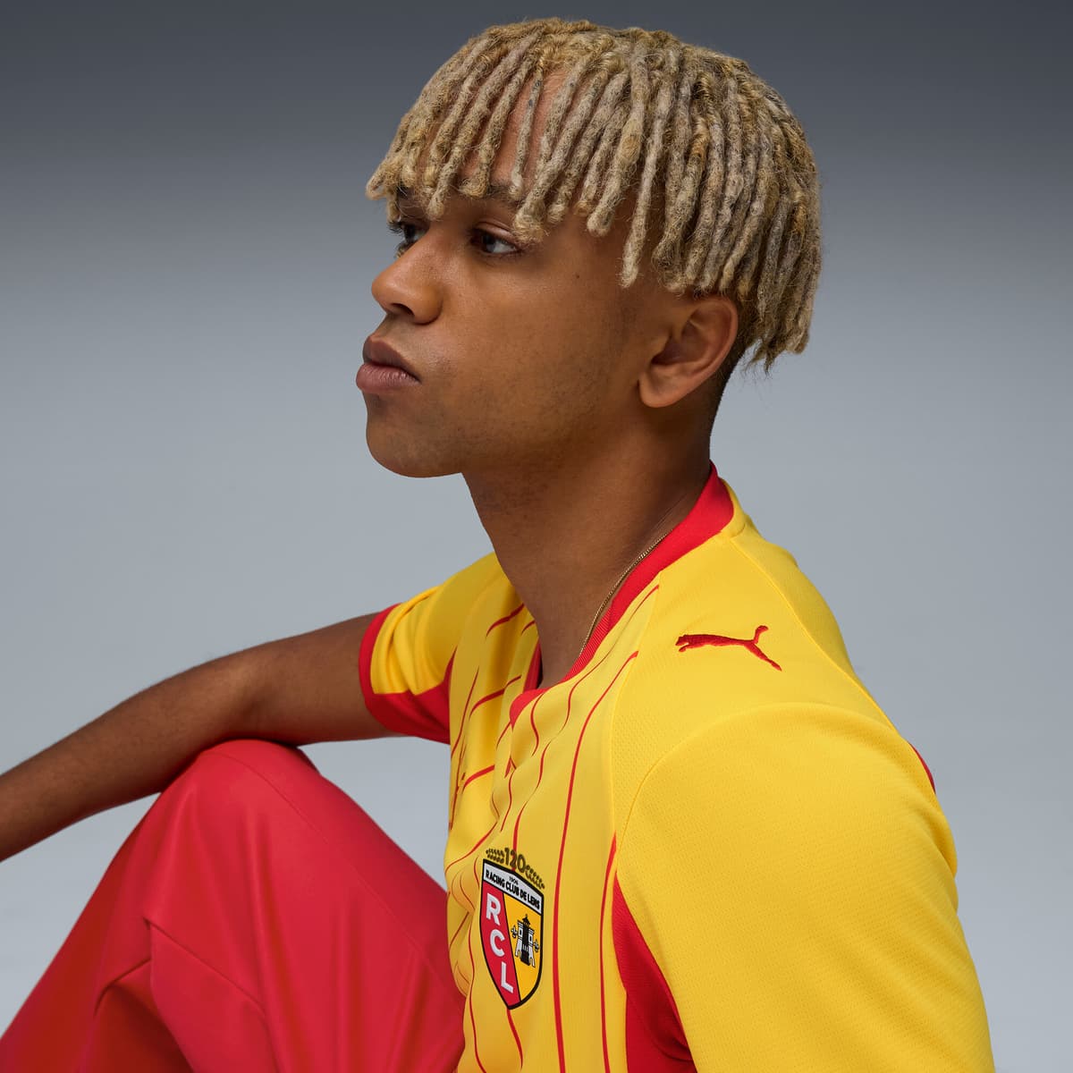 PUMA RC Lens 25/26 thuisshirt voor Heren, Rood/Geel, Maat S thumbnail 2