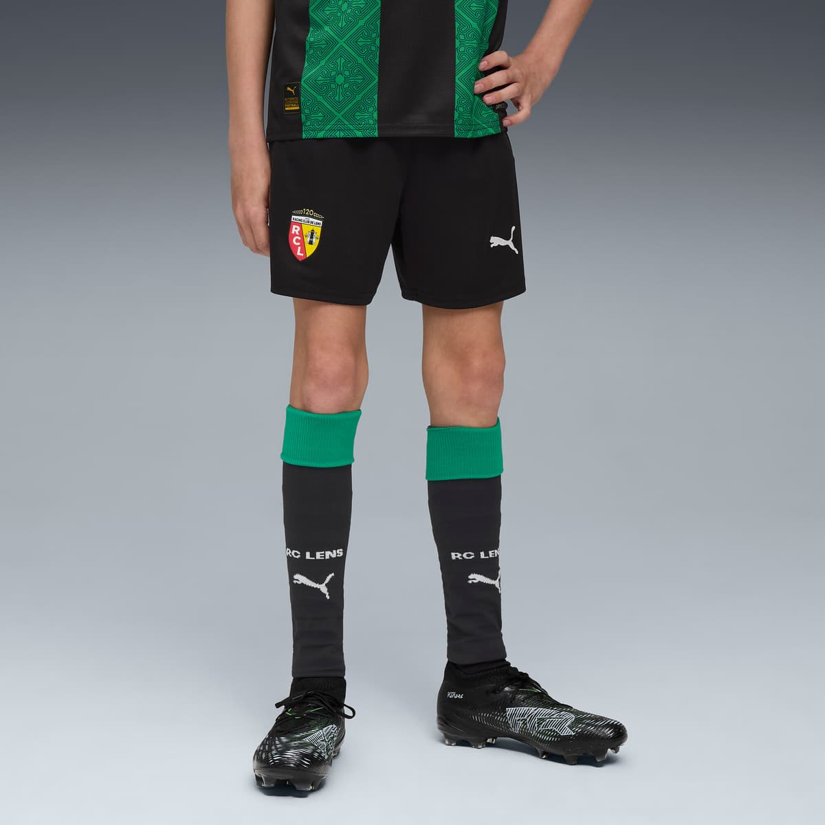 PUMA RC Lens 25/26 short, Zwart/Wit, Maat 9-10Y