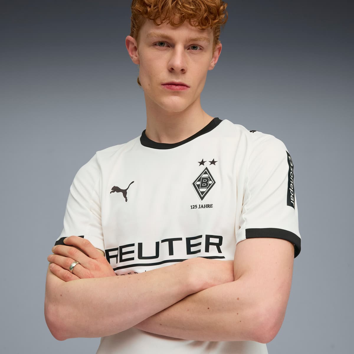 PUMA Borussia MÃ¶nchengladbach 25/26 thuisshirt voor Heren, Zwart/Wit, Maat S thumbnail 2