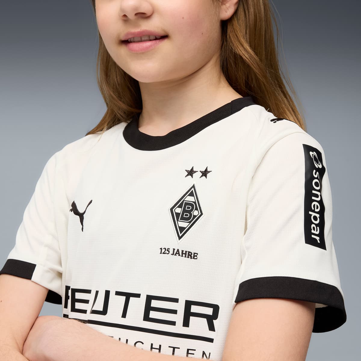 PUMA Borussia MÃ¶nchengladbach 25/26 thuisshirt, Zwart/Wit, Maat 15-16Y thumbnail 6