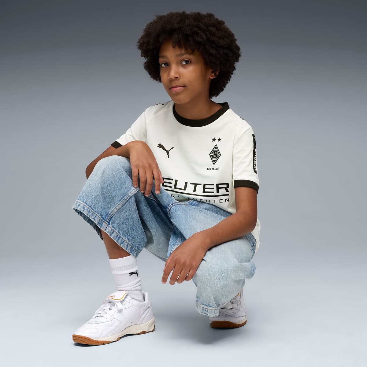 PUMA Borussia MÃ¶nchengladbach 25/26 thuisshirt, Zwart/Wit, Maat 15-16Y thumbnail 5