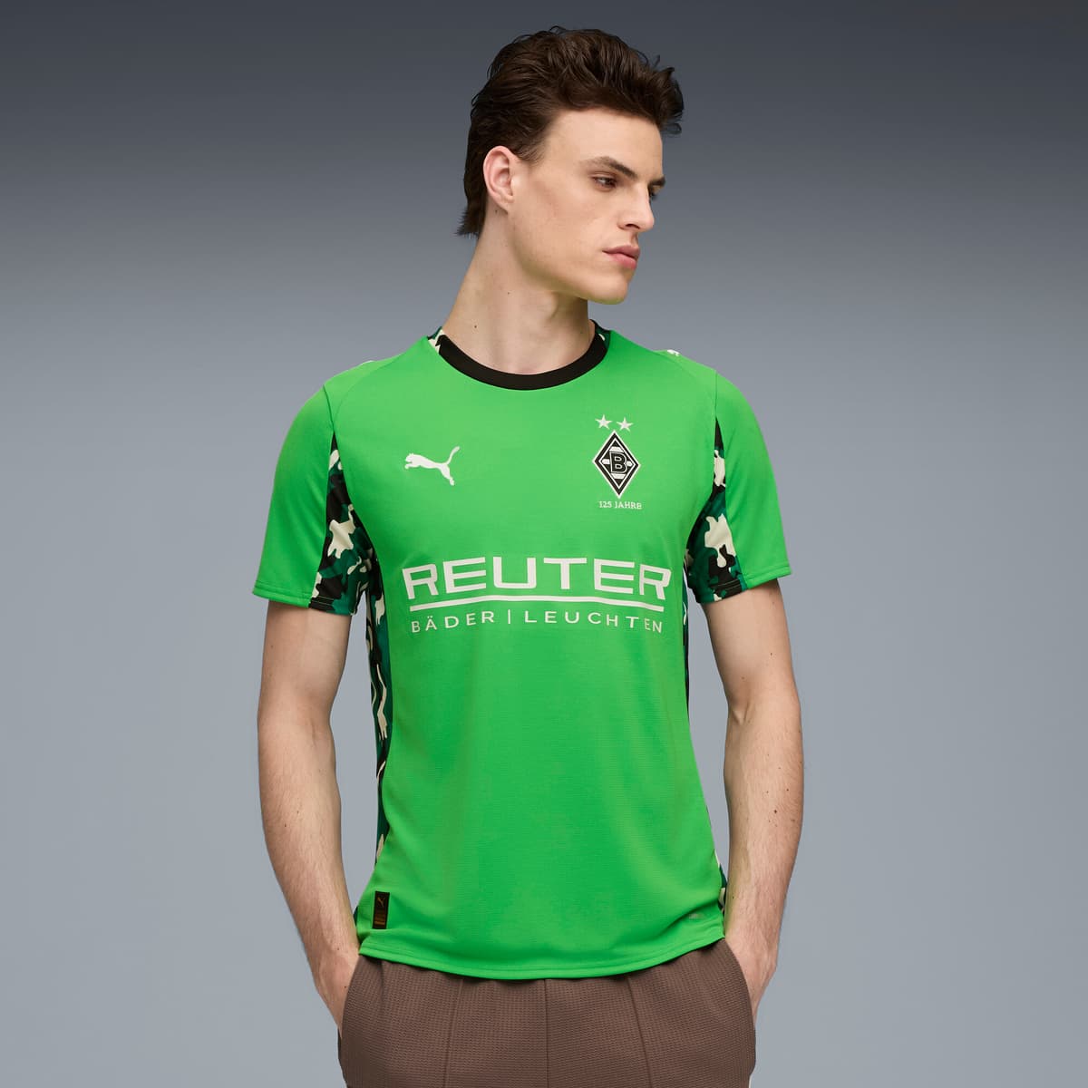PUMA Borussia MÃ¶nchengladbach 25/26 uitshirt voor Heren, Groen/Wit, Maat 4XL thumbnail 6