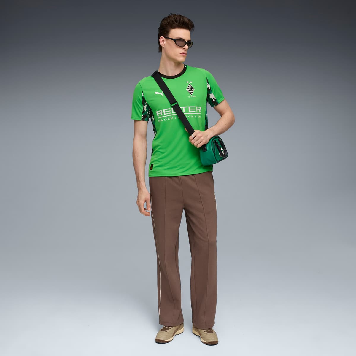 PUMA Borussia MÃ¶nchengladbach 25/26 uitshirt voor Heren, Groen/Wit, Maat 4XL thumbnail 4