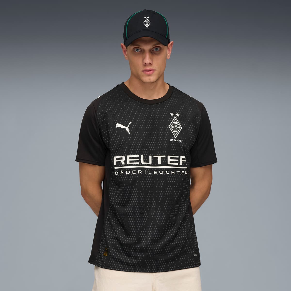 PUMA Borussia MÃ¶nchengladbach 25/26 derde voetbalshirt voor Heren, Zwart/Wit, Maat 3XL thumbnail 6