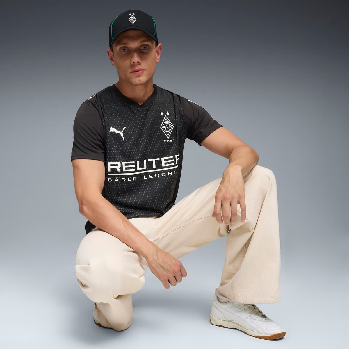 PUMA Borussia MÃ¶nchengladbach 25/26 derde voetbalshirt voor Heren, Zwart/Wit, Maat 3XL thumbnail 4