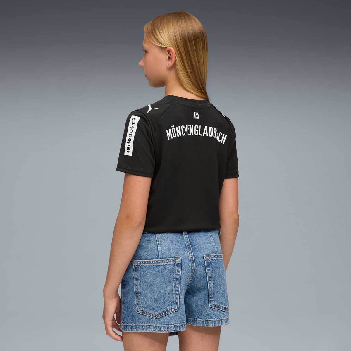 PUMA Borussia MÃ¶nchengladbach 25/26 derde voetbalshirt, Zwart/Wit, Maat 11-12Y thumbnail 4