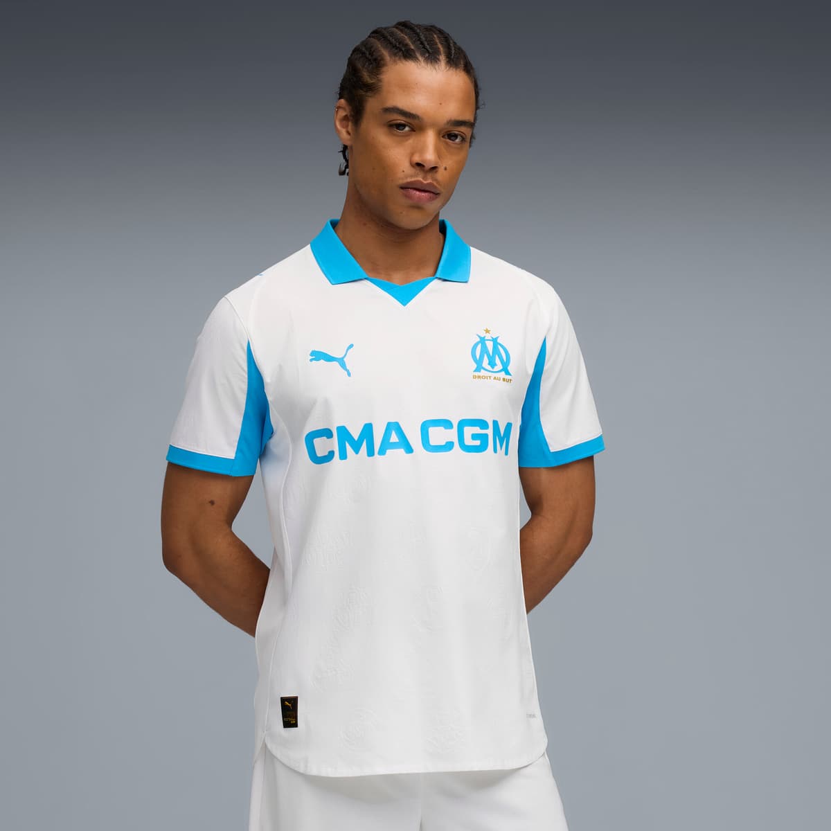 PUMA Olympique de Marseille 25/26 Authentic thuisshirt voor Heren, Blauw/Wit, Maat XS thumbnail 6