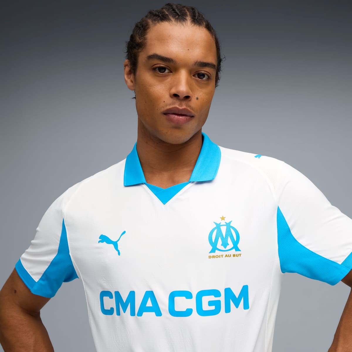 PUMA Olympique de Marseille 25/26 Authentic thuisshirt voor Heren, Blauw/Wit, Maat XS thumbnail 5