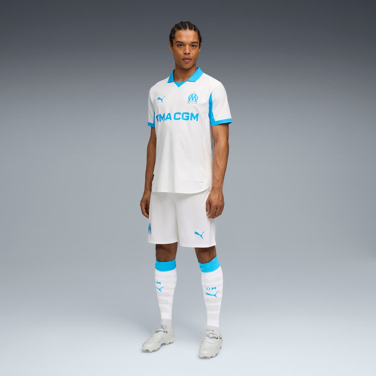 PUMA Olympique de Marseille 25/26 Authentic thuisshirt voor Heren, Blauw/Wit, Maat XS thumbnail 4