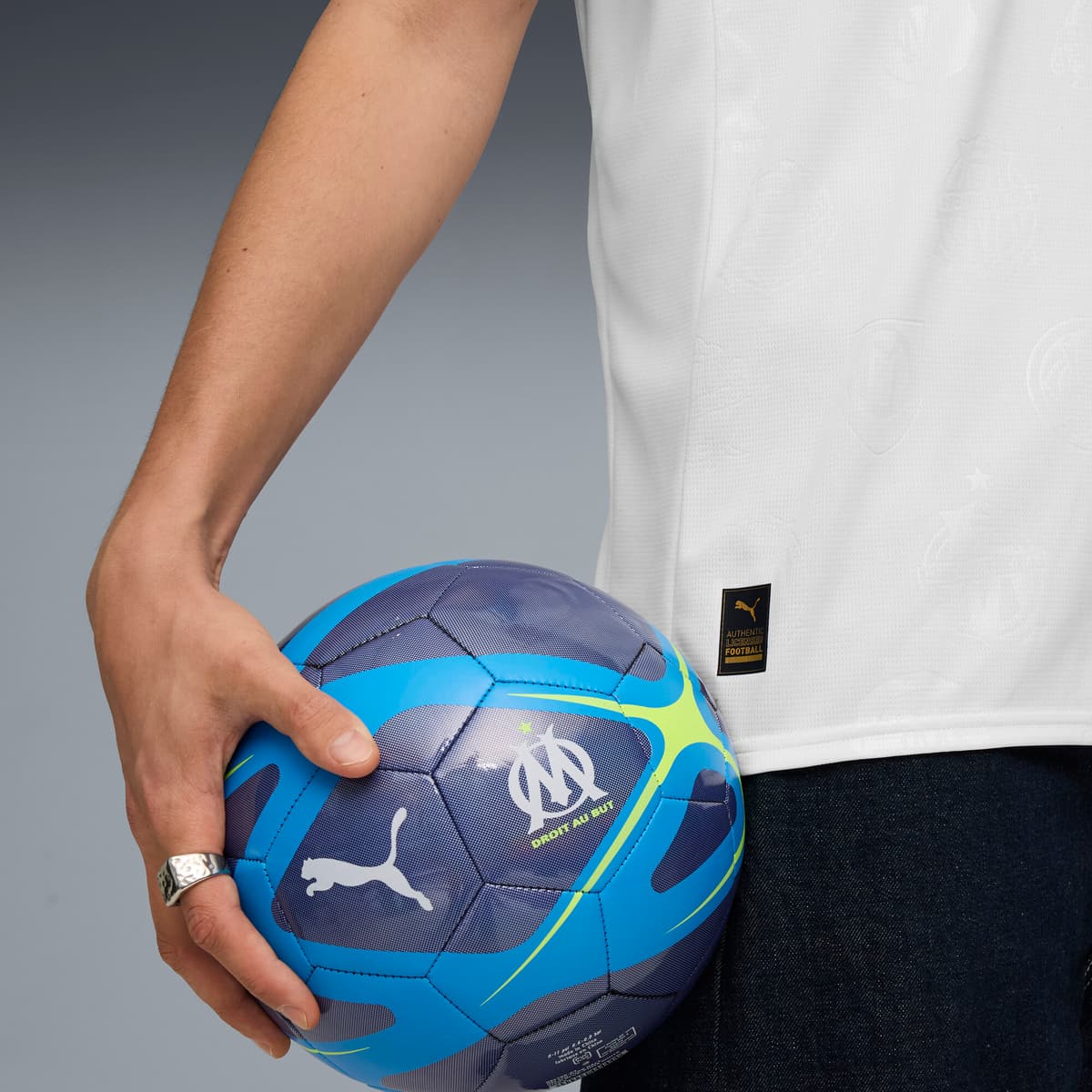 PUMA Olympique de Marseille 25/26 thuisshirt voor Heren, Blauw/Wit, Maat 3XL thumbnail 2