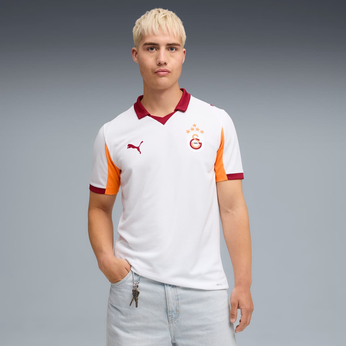 PUMA Galatasaray SK 25/26 uitshirt voor Heren, Wit/Oranje, Maat M thumbnail 7