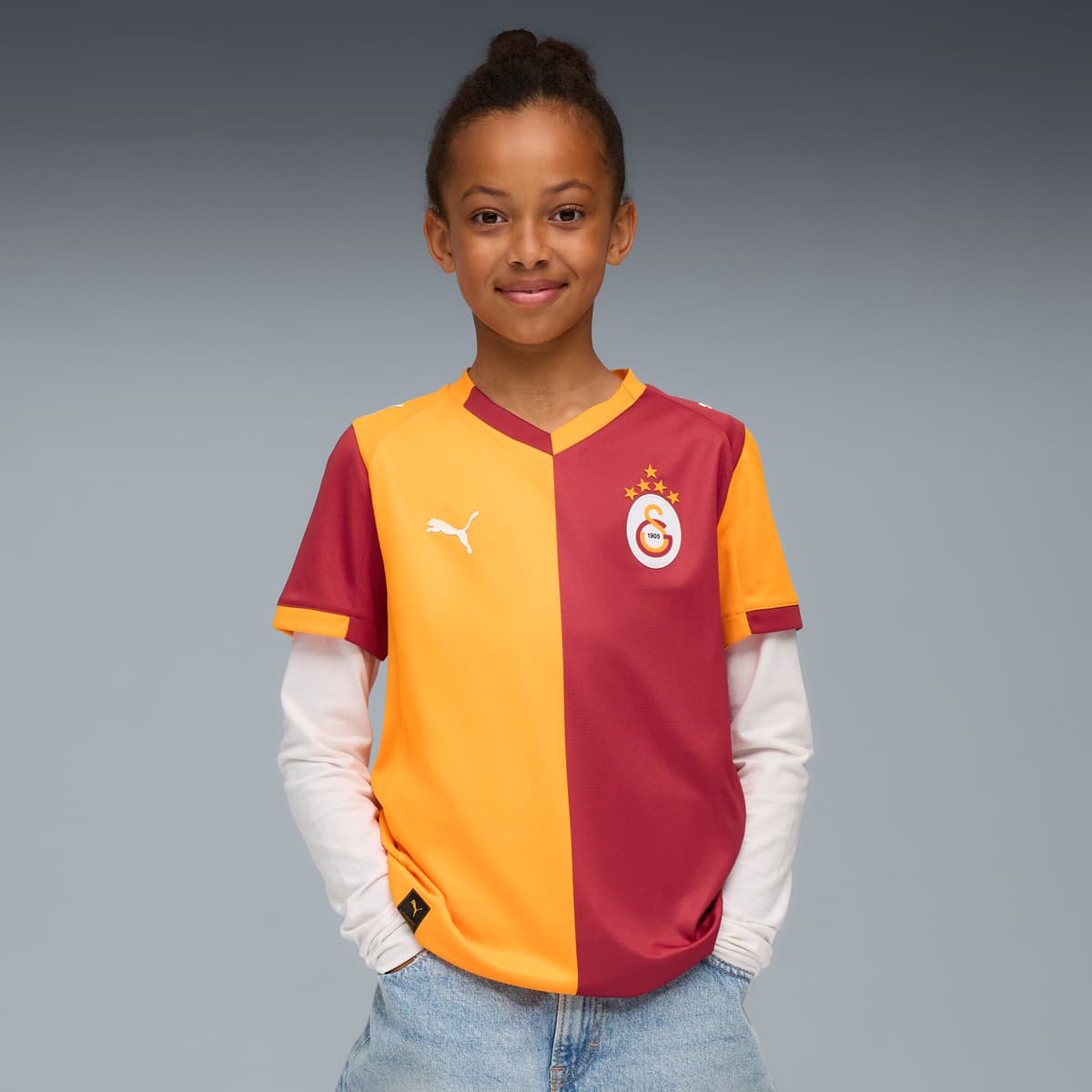 PUMA Galatasaray SK 25/26 thuisshirt, Rood/Oranje, Maat 11-12Y