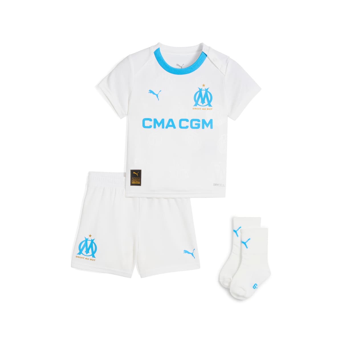 PUMA Olympique de Marseille 25/26 baby-thuistenue, Blauw/Wit, Maat 6-9M