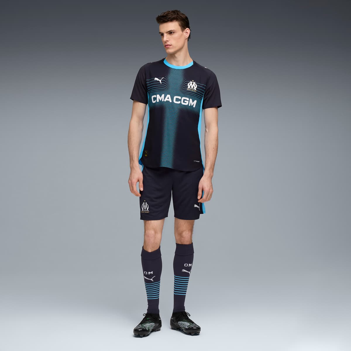 PUMA Olympique de Marseille 25/26 authentiek uitshirt voor Heren, Blauw, Maat XXL thumbnail 2