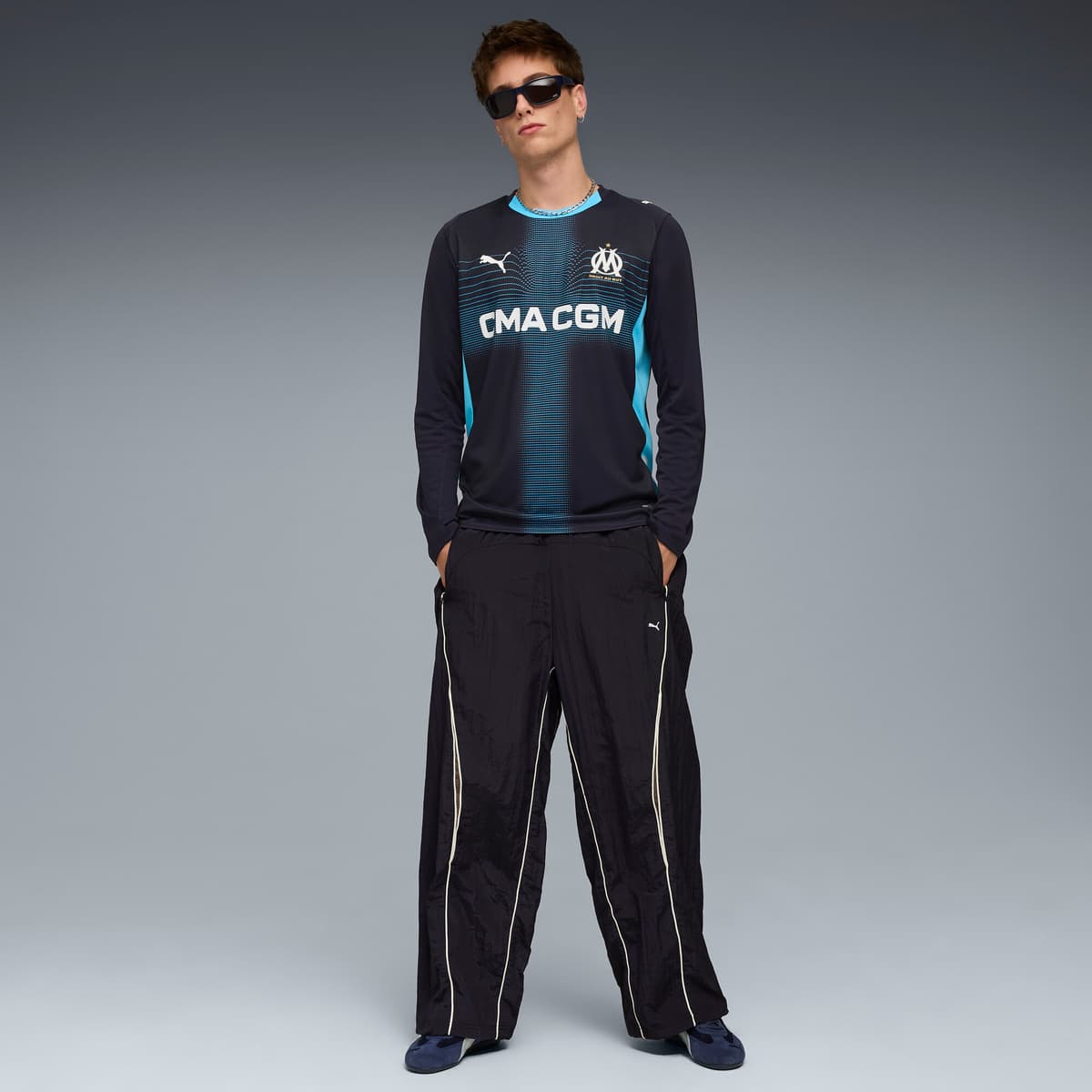 PUMA Olympique de Marseille 25/26 uitshirt met lange mouwen voor Heren, Blauw, Maat 3XL thumbnail 4