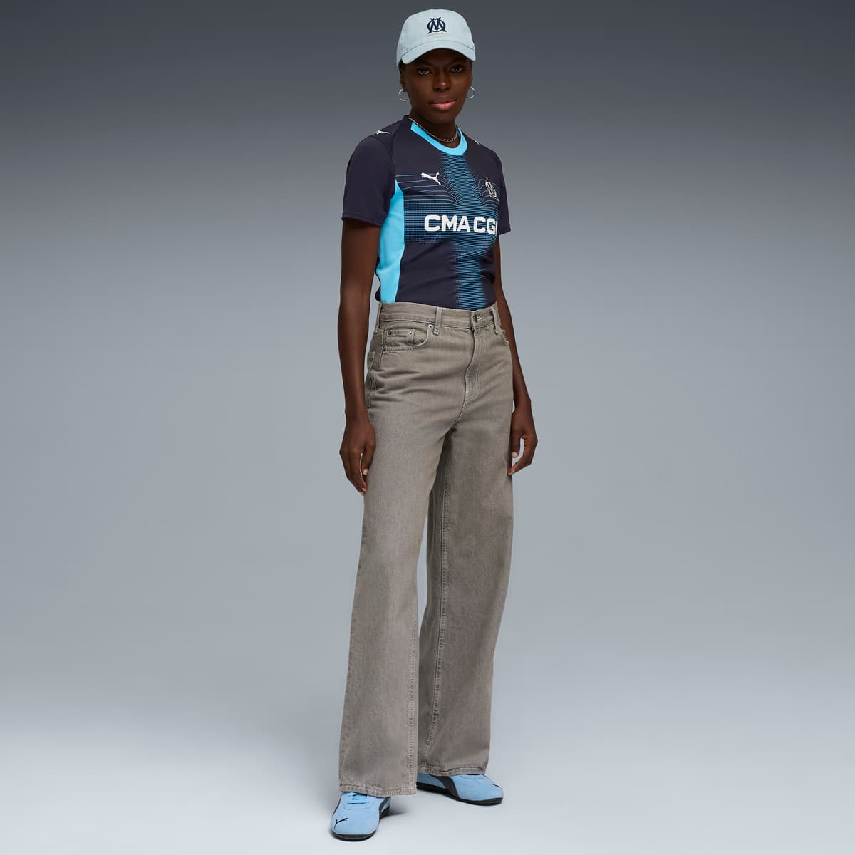 PUMA Olympique de Marseille 25/26 uitshirt voor Dames, Blauw, Maat L thumbnail 2